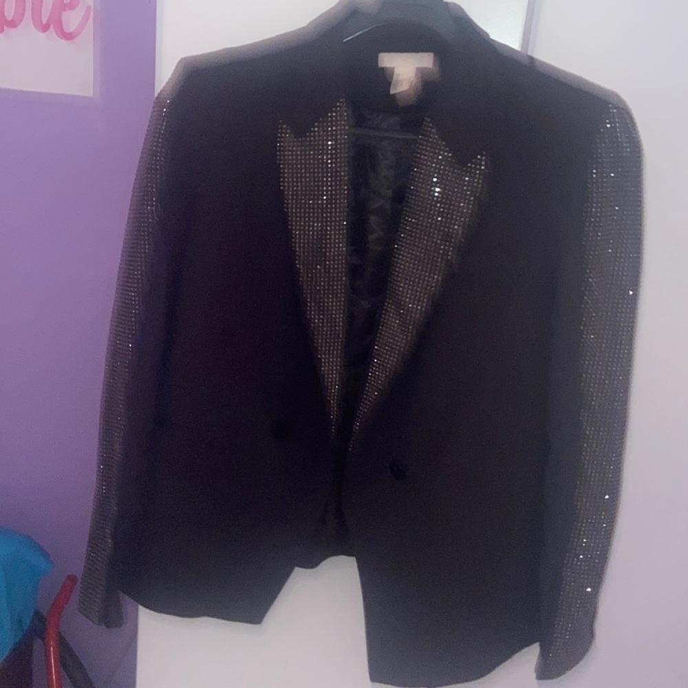 Black blazer with rhinestones